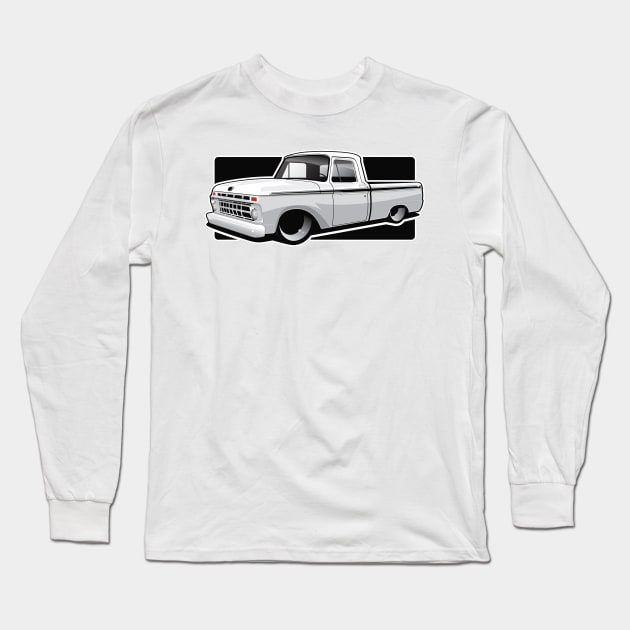 1961-66 fourth gen truck corner mint BW Long Sleeve T-Shirt by RBDesigns